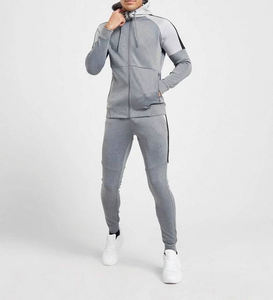 Chándal con capucha de cuello alto ajustado informal para hombre XXL de alta calidad, ropa activa de calle de invierno, logotipo personalizado, bloque de Color a prueba de viento - Product Image 1