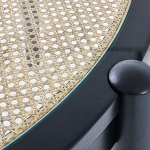 Table de salle à manger ronde moderne 4 places par New Bella Finition chêne naturel noir Teck Acajou Suar pour meubles de chambres d'hôtel 2110129 - Product Image 5