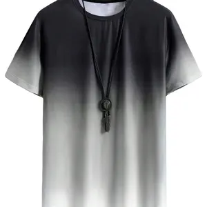 OEM Manfinity Homme Men Ombre Curved Hem Tee with Tie and Died T-Shirt with Any Customs Colors