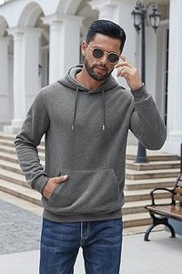 Ropa de invierno para hombres Sudaderas con capucha casuales de color sólido Sudaderas CON CAPUCHA DE MODA Sudaderas con capucha ajustadas para hombres - Product Image 2