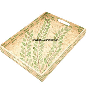 Plateau de service en nacre de luxe plateau de chocolat design en forme de rectangle plateau de chocolat en bois fantaisie vente chaude - Product Image 1