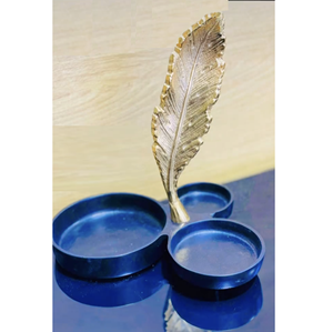 Cuencos de 3 secciones de aluminio chapado en oro, manijas de lujo de Color azul, cuencos de tuercas de aluminio decorativos para mesa y cocina - Product Image 2