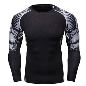 Fabricación Hombres Use Rash Guard Transpirable Mangas largas Fitness Wear Custom Rash Guard para hombres - Product Image 3