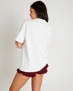 Camiseta de Verano para Mujer, Ecológica, de Algodón/Poliéster, Manga Corta, Cuello Redondo Acanalado, Estampado Gráfico en la Parte Delantera, Corte Holgado - Product Image 2