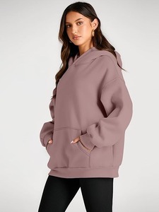 Queen Womens Trendy Oversized Pullover Chándal Casual Invierno Otoño Moda 2025 100% Algodón Fleece Longitud corta Personalizada - Product Image 3