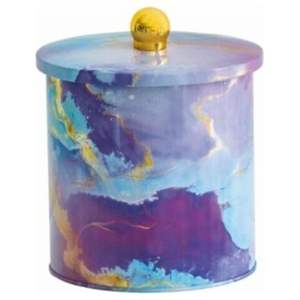 ลูกบิด2.1L มือจับหินอ่อนสีชมพูและสีทอง Ø140x150mm โลหะทรงกลมสำหรับเก็บและภาชนะบรรจุอาหารมีสไตล์ - Product Image 1