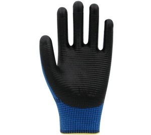 PN3 Guantes de trabajo de nitrilo de punto de poliéster azul cebra con revestimiento 1/2 - Product Image 2