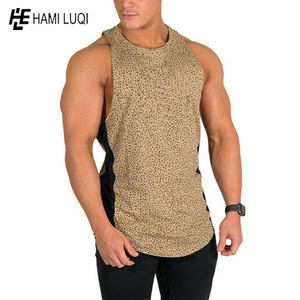 Débardeur de fitness grande taille XL pour homme Maillot en coton tricoté à séchage rapide avec décor brodé Respirant Casual-Bodybuilding Style - Product Image 5