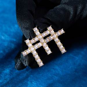 High Quality 925 <b>Silver</b> VVS Moissanite Pendant for <b>Men</b> Fully Iced Hip Hop Triple <b>Cross</b> Design Customized Necklaces - Product Image 1