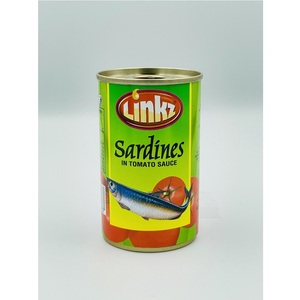 155g certificat Halal Emballage en étain Premium Fruits de mer en conserve Prêt à manger Linkz Sardines à la sauce tomate Poisson en conserve - Product Image 1