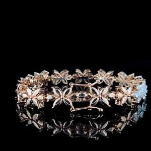 สร้อยข้อมือเพชรลูกแพร์และมาร์คีส์สำหรับลูกแพร์14KT สีโรสโกลด์ประดับเพชรแท้เครื่องประดับสำหรับปาร์ตี้พร้อมบรรจุภัณฑ์ระดับพรีเมียม - Product Image 3