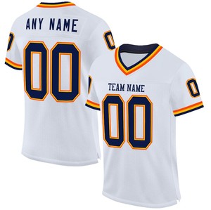 Maillot de football rétro personnalisé pour homme, col en V, nom et numéro, 100 % polyester, impression numérique par transfert thermique, séchage rapide, respirant - Product Image 6