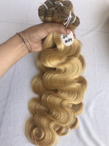 Top mejor calidad 24 "#24 Color Body Wave paquete al por mayor de templo indio crudo directo de la máquina de la India cabello humano de doble trama - Product Image 5