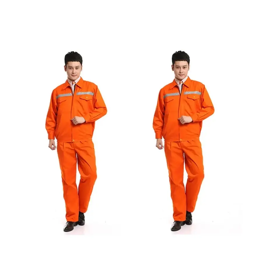 Service OEM Nouveau Ruban Unisexe Construction Champs de Travail Usage Spécial Orange Vietnam Bleu Rouge Réfléchissant Dustman Vêtements de Travail Uniforme