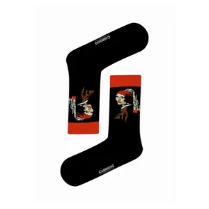 Women's Black <b>Socks</b> with Pearl Earrings Breathable Jacquard Floral Print Pattern for Summer or <b>Winter</b> One Size Fits All - Product Image 1