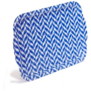 Bandeja DE SERVICIO DE METAL rectangular azul claro antideslizante de 215x316mm con mango de vidrio - Product Image 3