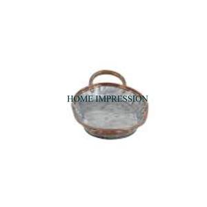 Fancy Design New Look <b>Oval</b> Galvanized Serving Tray Metal Serving Dish With Metal Handler for Hotel & Home Food Safe Accessories - Product Image 2