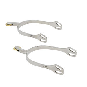 Alta calidad 2025 Fine Spur Gents Cónico Rectángulo Vástagos Cuello Curvo Hacia adentro Latón liso Rowel English Spurs - Product Image 1