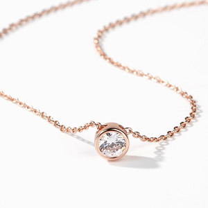 Collier pendentif Jeulia tendance en zircon taille ronde en argent sterling plaqué or rose - Product Image 5
