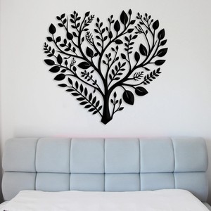 Decoración de pared de Metal de corazón Floral, decoración de pared de dormitorio principal acogedor, arte de pared de Metal de árbol Floral, hermosa decoración de jardín acogedor, - Product Image 1