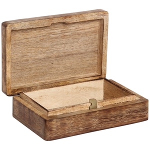 Caja de especias de madera de acacia con diseño clásico Caja de té de bambú plegable y apilable para sala de estar Técnicas grabadas y talladas - Product Image 3