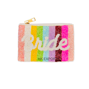 Bolsa de mano nupcial con estampado de leopardo, bordada con cuentas, monedero hecho a mano con cuentas de semillas, cierre de cremallera, color personalizado, para mujer, 1L - Product Image 1