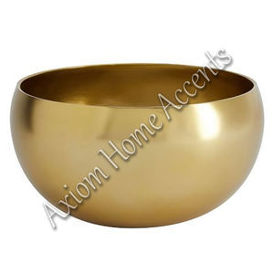 Elegante Frutero de aluminio liso simple dorado Ornamentación hecha a mano Acabado brillante-Axioma Acentos para el hogar - Product Image 1