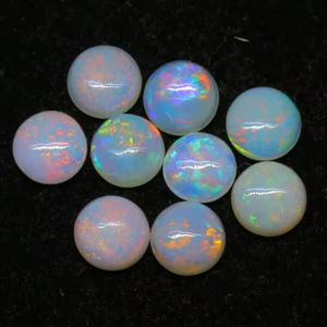 Opale australienne ronde multicolore de 6 mm, cabochon avec jeu de couleurs, pierre précieuse naturelle authentique pour bijoux RED MOUNTAIN - Product Image 1