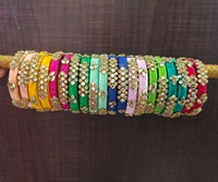 Fil de soie coloré pierre bracelets Bollywood Style cadeau de mariage en vrac fête faveur fantaisie indien/pakistanais mariée bijoux de mode