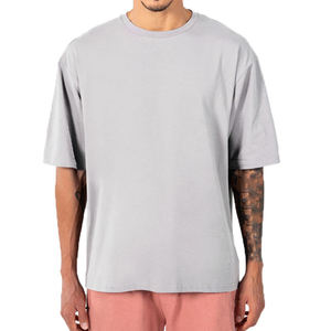 Hombres Hip Hop Drop Shoulder Heavyweight Vintage Camiseta Oversize Premium 100% Camiseta de algodón Pima Logo Camiseta de alta calidad - Product Image 2