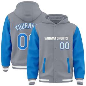 Wholesale Blank Letterman Varsity Jacket Custom Men College Baseball Hooded Jackets Plus Size Men's Jackets & <b>Coats</b> for Men - Product Image 1