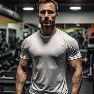 เสื้อยืดโยคะผู้ชายแบบรัดรูป กระชับสัดส่วน ปรับแต่งได้ สำหรับออกกำลังกาย แห้งเร็ว ระบายอากาศได้ดี - Product Image 4