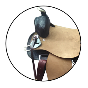 Ensemble de selle occidentale faite à la main avec collier de poitrine de bride d'équitation en cuir véritable conception usinée pour les courses de barils - Product Image 3