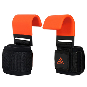 Neoprene <b>Weight</b> Lifting <b>Wrist</b> Hook Straps Non-Slip Power Hooks with Rubber Coated Grips Gym Power-lifting Wraps - Product Image 1