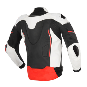 Nouvelle veste de moto en cuir de vachette véritable pour hommes avec protections CE veste de moto jaune/blanc/noir pour hommes - Product Image 6