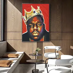 Affiche Art Déco Notorious Big, design moderne, impression décorative sur toile noire pour accrocher - Product Image 1