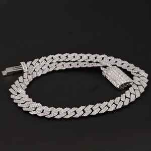 Regalo de cadena de eslabones cubanos de moissanita para hombres, corte redondo de 14mm, Hip Hop, chapado en rodio, boda, Plata de Ley 925 - Product Image 6