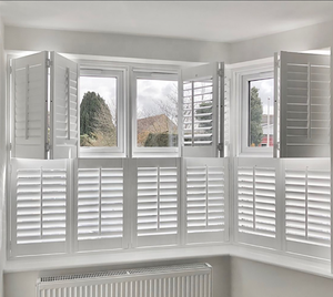 Angleterre Royaume-Uni Australie Installation facile de bricolage en <span class=keywords><strong>bois</strong></span> véritable massif/PVC Obturateur de plantation Stores <span class=keywords><strong>pour</strong></span> volets de fenêtre Intérieur - Product Image 2