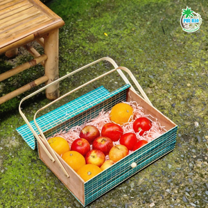 Vente chaude Écologique Durable BAMBOU CADEAU PANIER FRUIT BASKET avec Couvercle et Poignées Cadeaux Décor À La Maison Viet Nam Artisanat - Product Image 6