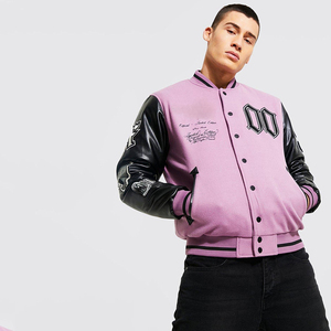 Chaqueta de béisbol universitaria informal para hombre con logotipo y soporte de parches bordados de chenilla de alta calidad personalizada de fabricante OEM para invierno - Product Image 3