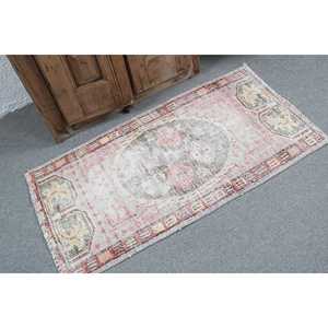 2.1x4.2 ft Vintage Turkish Rug, Small Rug, <b>Red</b> <b>Wool</b> Rug - Product Image 2