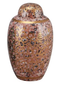 โกศเผาศพอลูมิเนียมสำหรับผู้ใหญ่พร้อมแถบแกะสลักสีดำดีบุกผสมตะกั่วและสีชมพูเคลือบเสร็จแล้วสำหรับเถ้ากระดูกมนุษย์ - Product Image 3