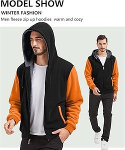 Sudaderas Casuales de Invierno para Hombre, Color Sólido, Poliéster/Algodón, Felpa, Corte Regular con Diseño de Bolsillo, Ecológicas, de Secado Rápido y Transpirables - Product Image 5