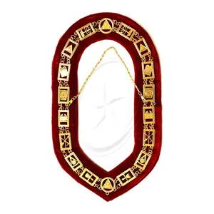 Collar de cadena masónica personalizado-oro plata en ladrillos rojos masones collar de cadena masónica de Arco Real - Product Image 1