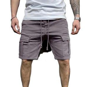 Pantalones cortos gruesos de entrenamiento para hombre, pantalones cortos de algodón con bolsillo de carga, de Color sólido, personalizados con su propio logotipo, de la mejor calidad - Product Image 3