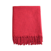 Plaid en coton uni 100 % doux et écologique, taille personnalisée pour canapé, voyage, toutes saisons, plage – Excellent prix