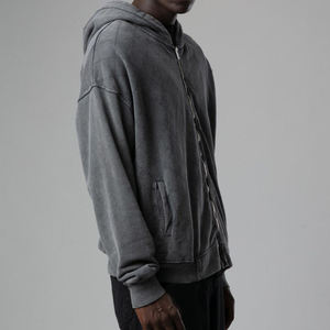 Nouvelle Arrivée Sweat à Capuche Zippé Homme Grande Taille Effet Délavé Style Décontracté Impression Numérique Coton Polyester Écologique Hiver - Product Image 2