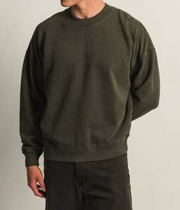 Sweat-shirt épais surdimensionné 450gsm lourd 100% coton pull sweat-shirt blanc uni logo de broderie personnalisé - Product Image 1