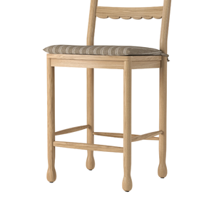 Modern Ladder <b>Back</b> Teak <b>Bar</b> Chair with Cushioned Seat for Home <b>Bar</b> Hotel Kitchen Counter - Product Image 5