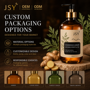 Huile de massage au gingembre et à l'armoise <span class=keywords><strong>JSY</strong></span>, huile essentielle végétale hydratante chauffante pour le corps entier, massage du dos, Gua Sha, marque privée OEM ODM - Product Image 6
